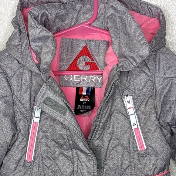 Gerry Weber Lightweight Hooded Winter Coat Gray & Pink (4T) - Picture 5 of 7